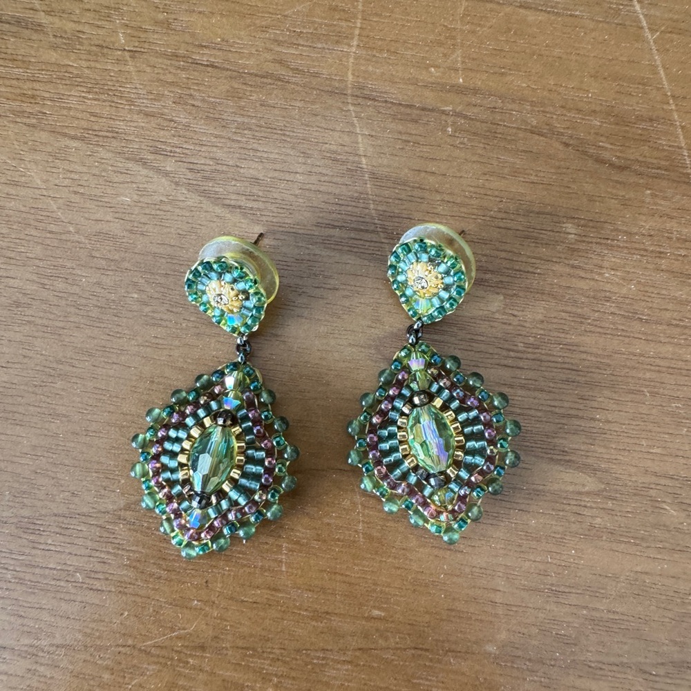 MIGUEL ASEs green earrings - Picture 2 of 2